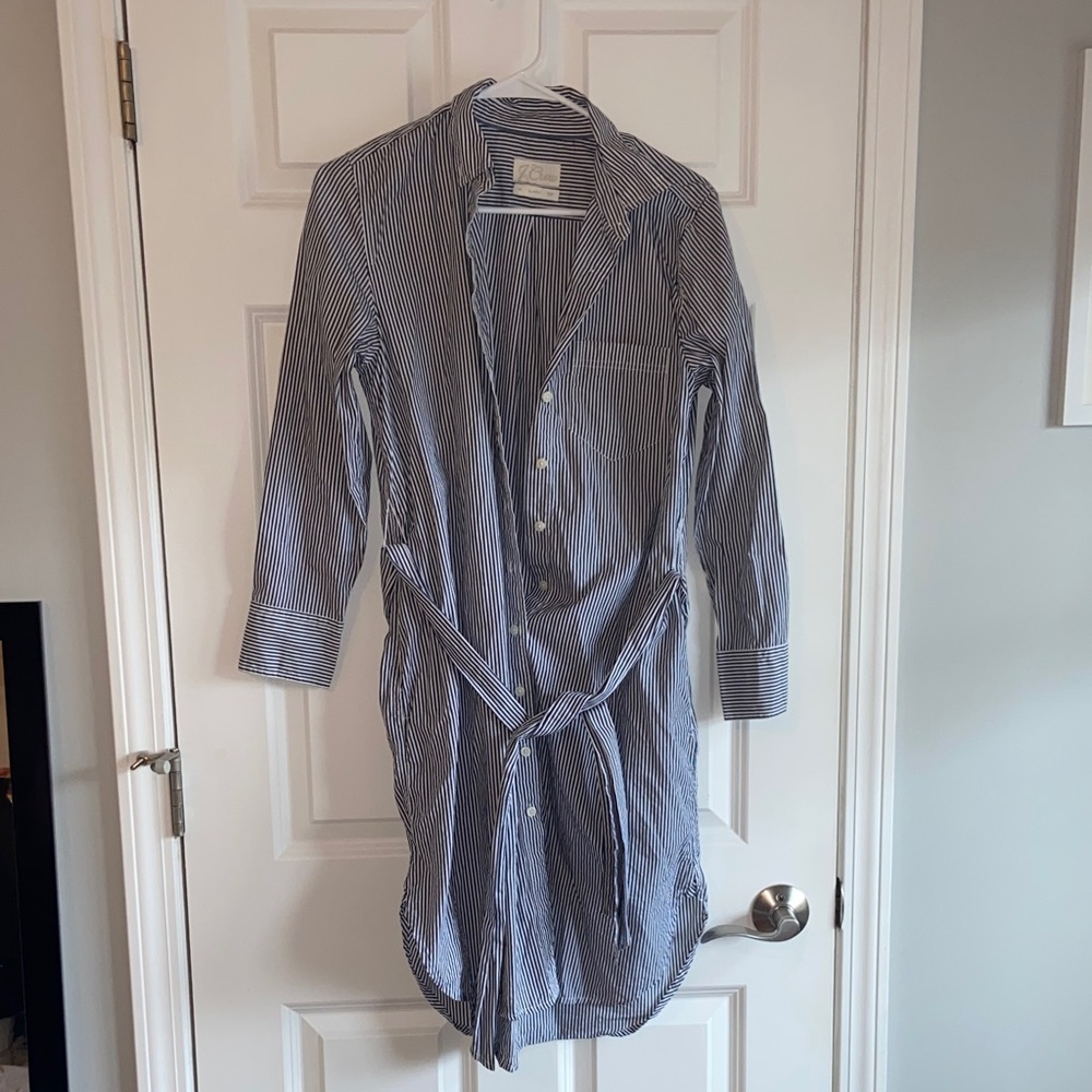 J. Crew Blue Striped Dress